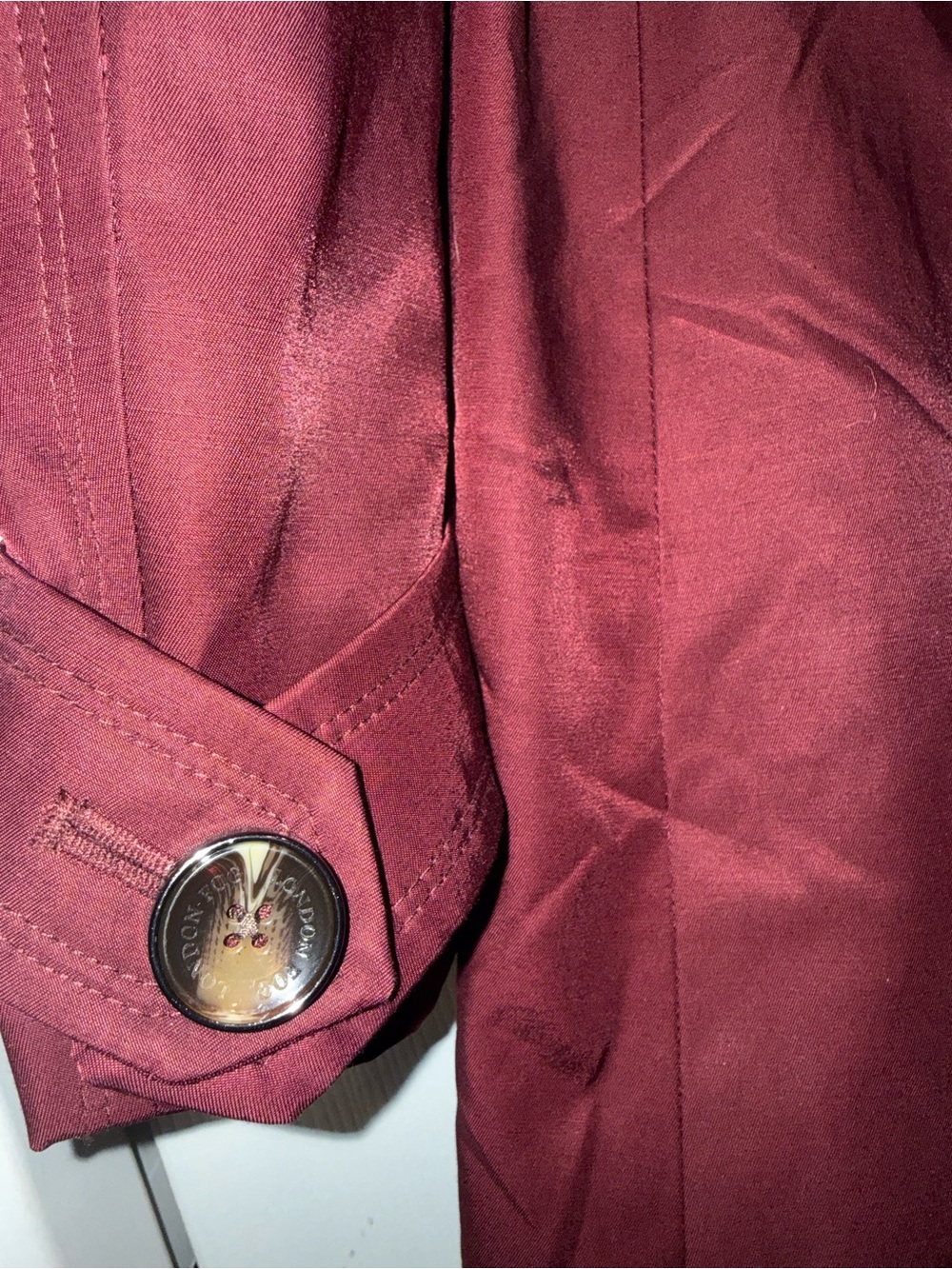 London Fog Women's Deep Burgundy Trench Coat - Picture 7 of 8